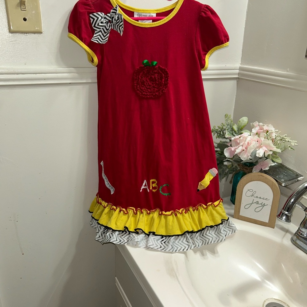 Bonnie Jean Red and Yellow ABC Dress